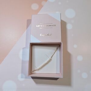 Origami Owl Gold Bracelet with White Pearls